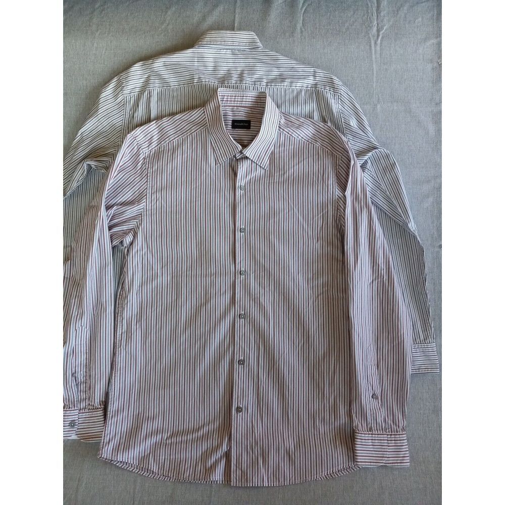 Ermenegildo Zegna Striped Button Down Shirt - Black and White